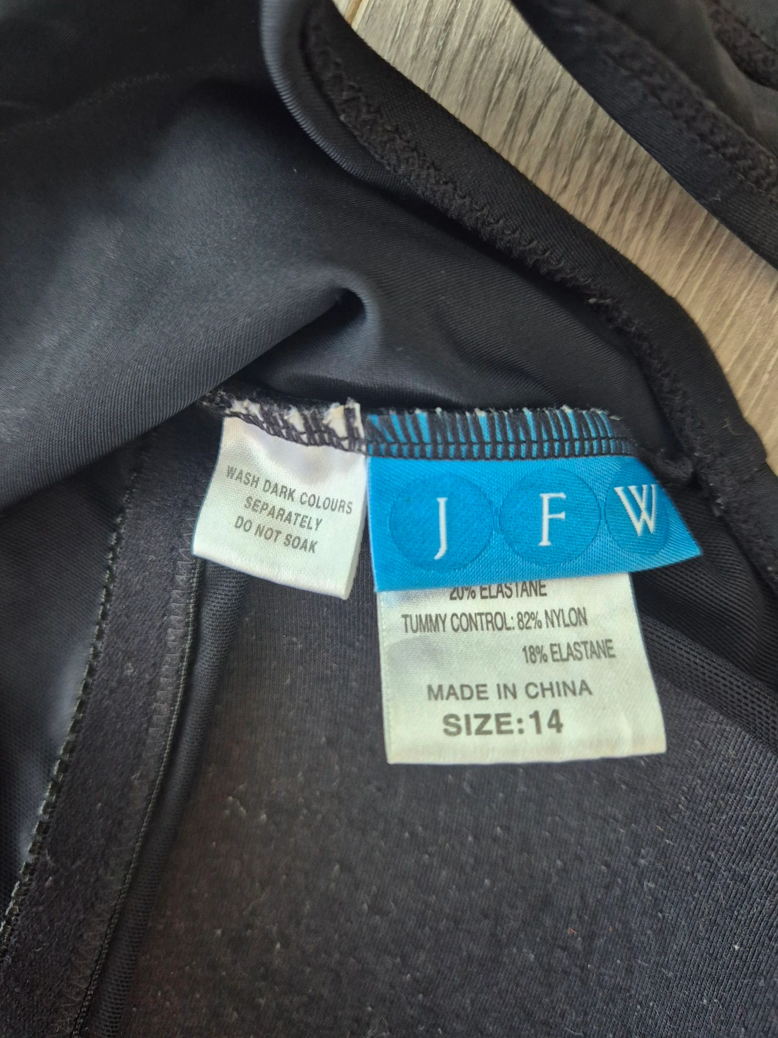 Black Swimsuit with Tummy Control & Pleats – JFW – Size 42 (UK 14) – photo 9